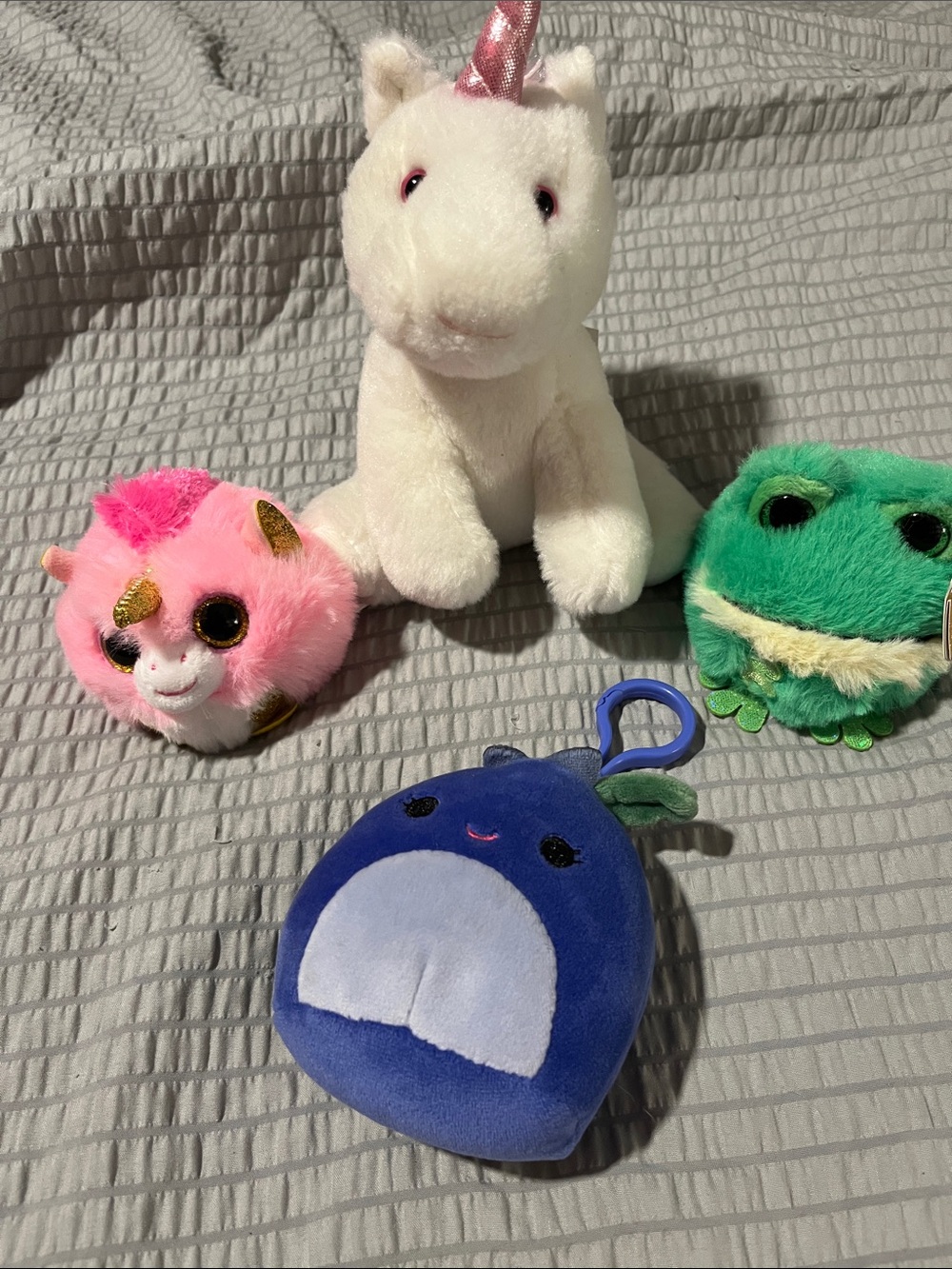 Plush Toy Bundle Fluff N Stuff Unicorn Ty Beanie Boo Squishmallows & Frog